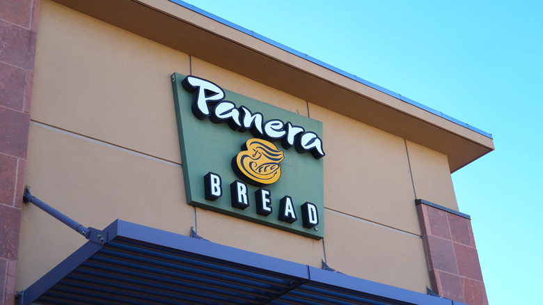 Panera Bread sign on building