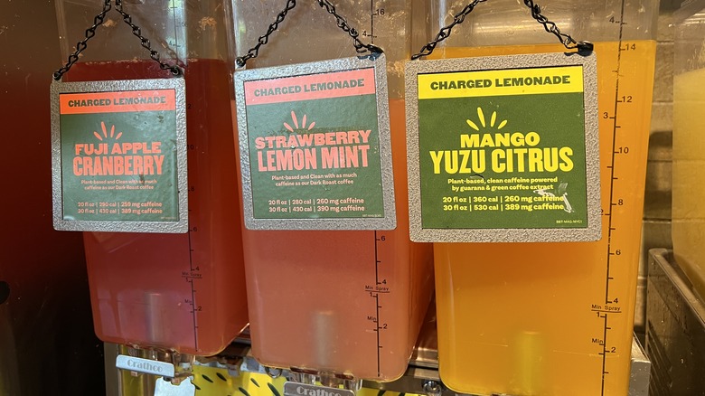 Three containers of Charged Lemonade