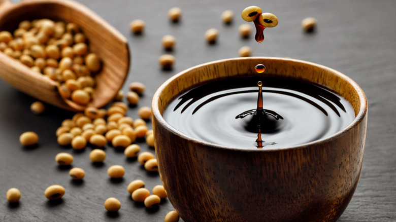 Bowl of soy sauce