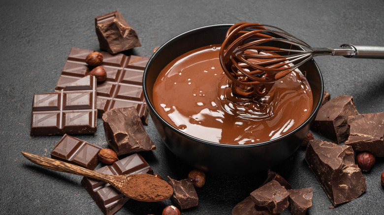 melted bowl of chocolate