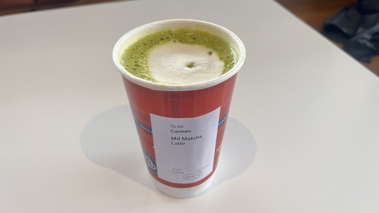 matcha latte from Paris Baguette