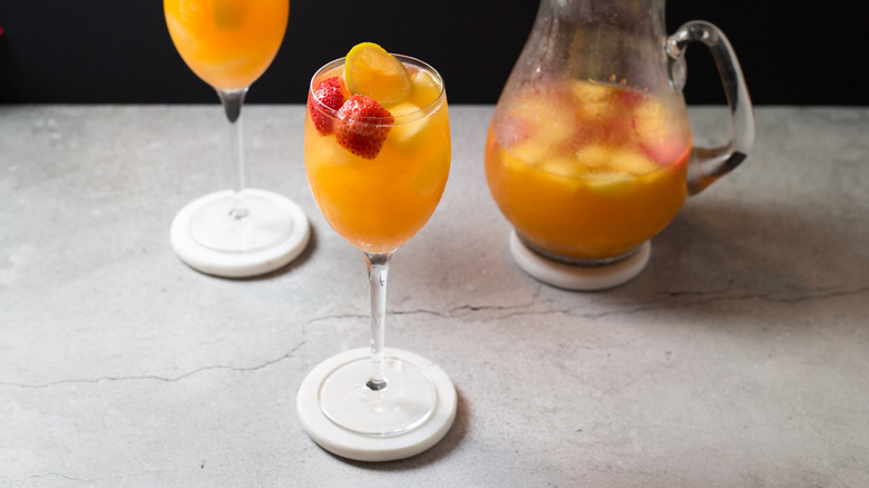 sangria served on gray table