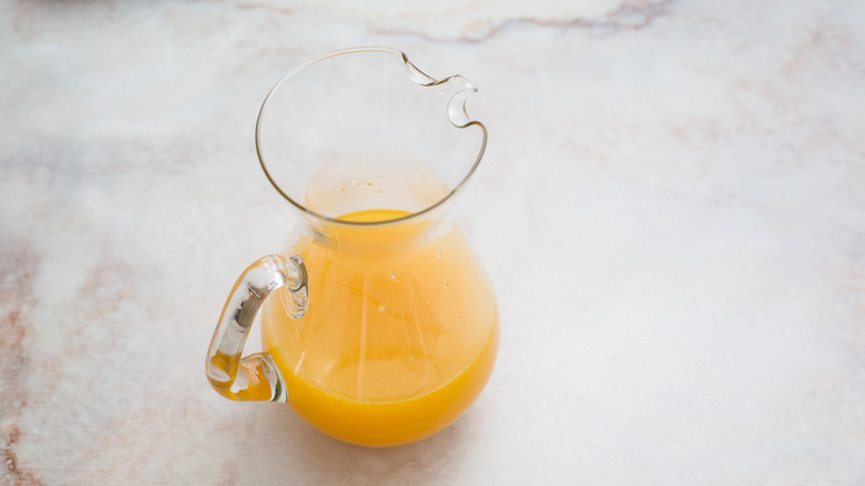 orange juice in large pitcher
