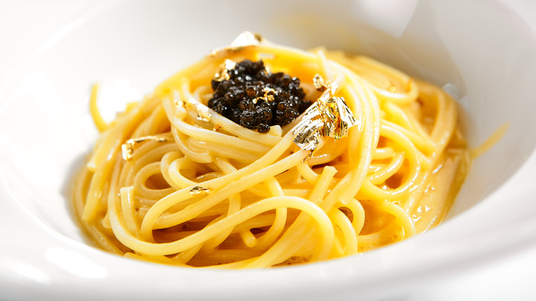 spaghetti with caviar