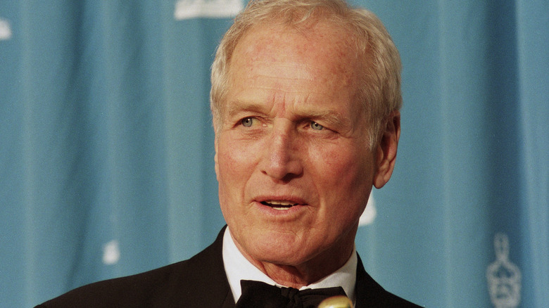 a photo of Paul Newman against a blue background