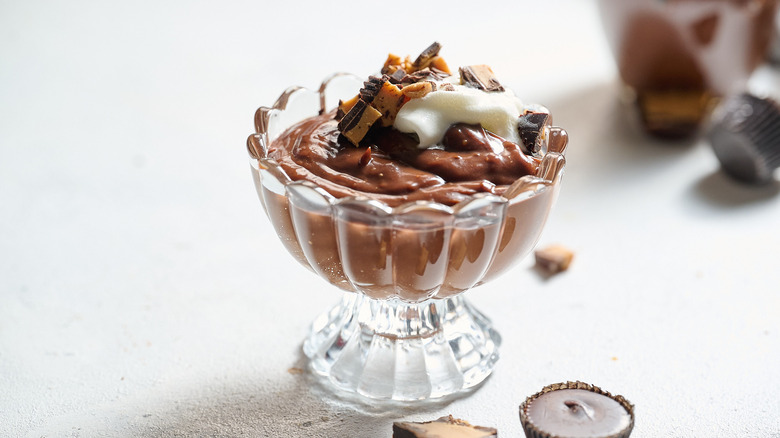 pudding in a glass bowl 