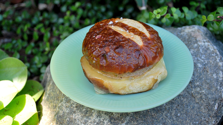Home Harvest Pretzwich on a  plate