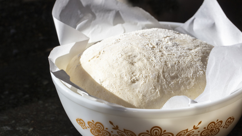 dough proofing in bowl