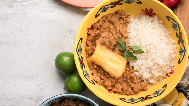 Brown stew with white rice