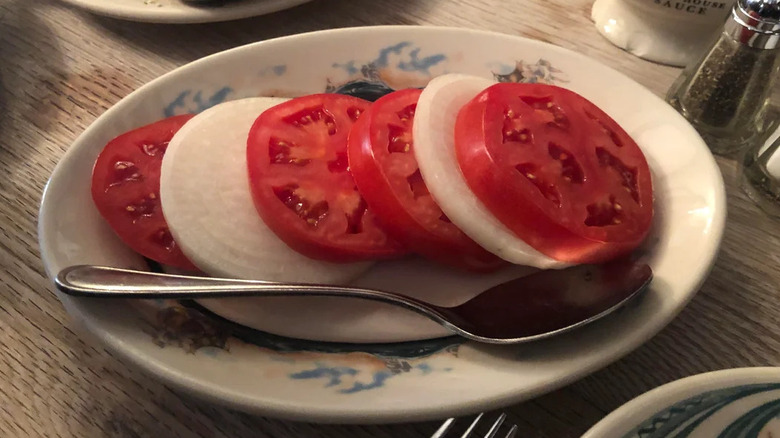 Peter Luger tomato and onion salad