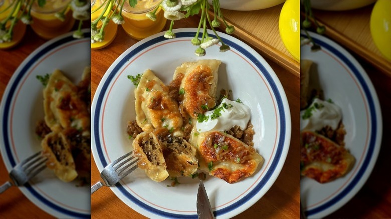 plate of pierogies