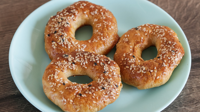 homemade bagles on a plate