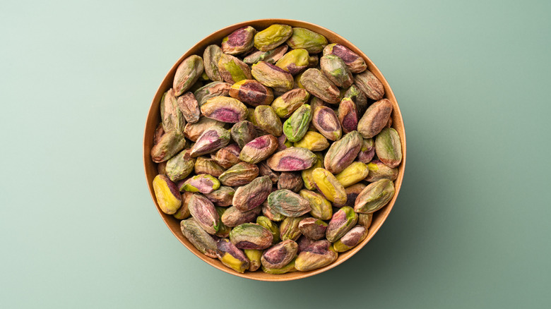 Bowl of shelled pistachios
