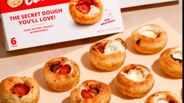 Pizza Cupcakes on tray next to box