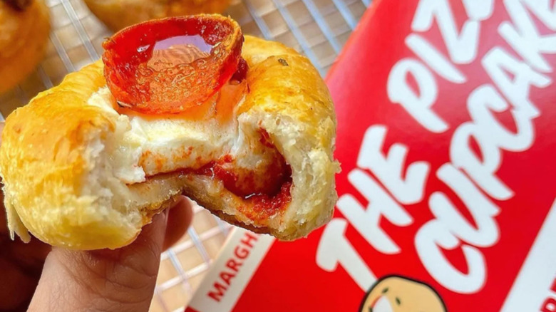 pizza cupcakes on plate