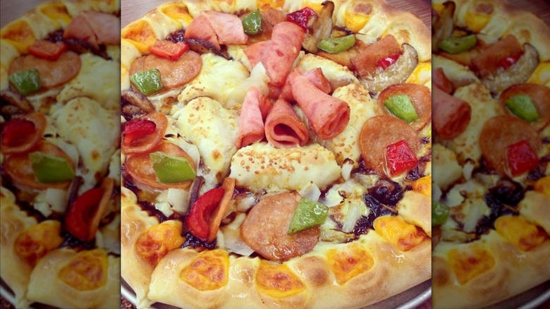 Pizza Hut's Double Sensation close up
