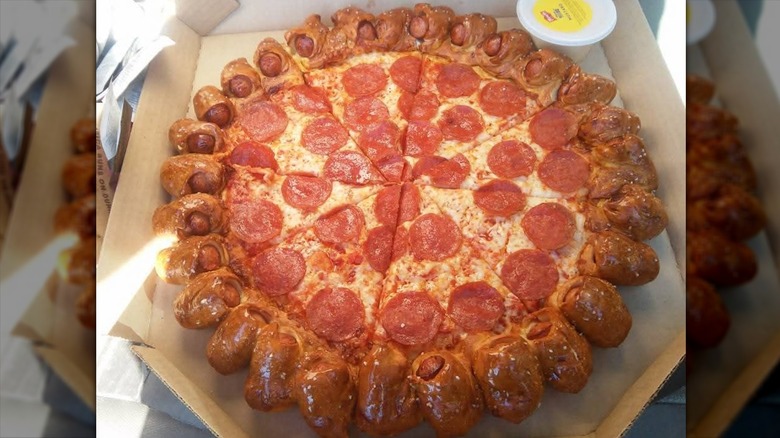 Pizza Hut's Hot Dog Bites Pizza in pizza box