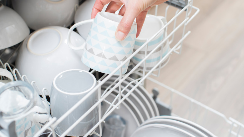 loading cup in to dishwasher