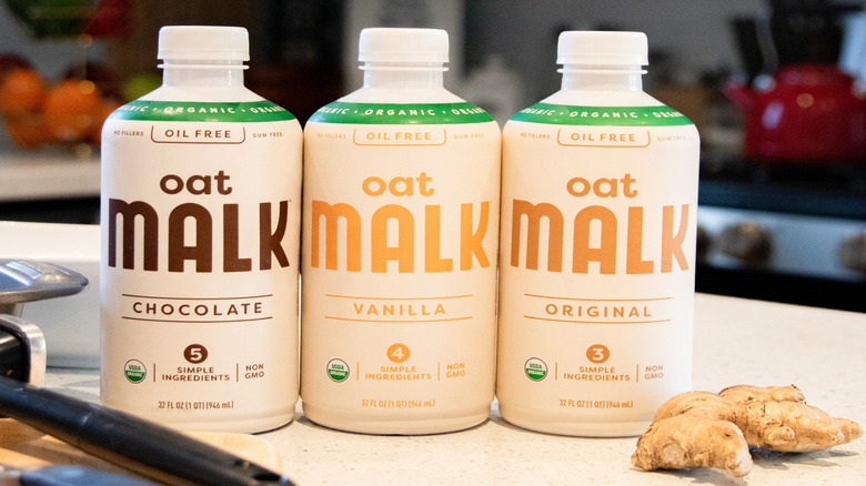 MALK oat milks in kitchen