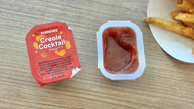 Open Creole Cocktail Sauce on a table