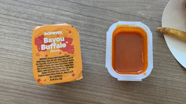 Bayou Buffalo Sauce packet on a table