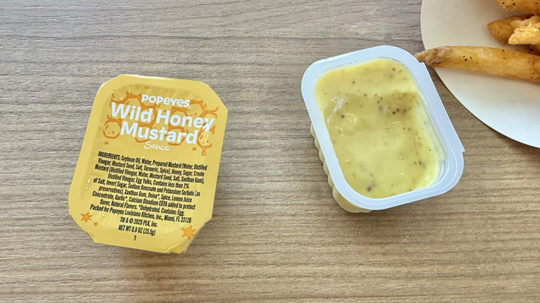 Wild Honey Mustard packet on a table
