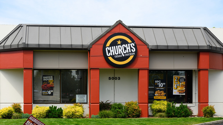 Exterior of a Church's Texas Chicken restaurant