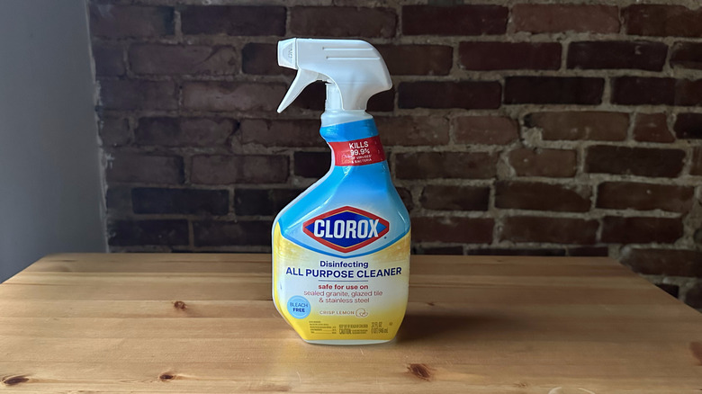 Clorox Disinfecting All Purpose Cleaner on wooden table