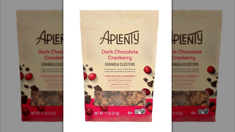 Dark chocolate cranberry granola clusters