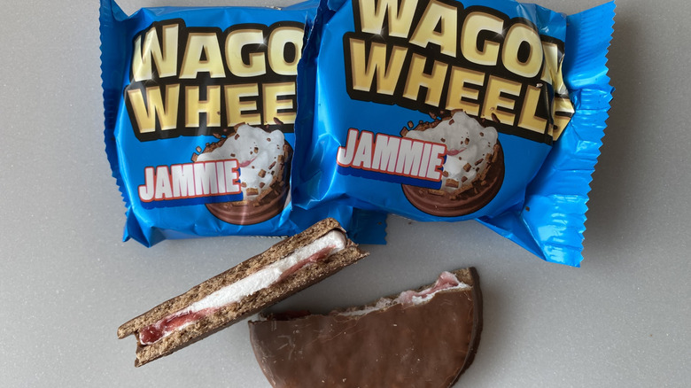 Broken wagon wheel blue wrapper