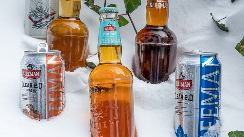 sleeman beers in snow