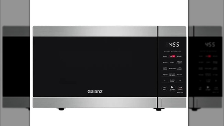 Galanz air fry microwave oven on a white background.