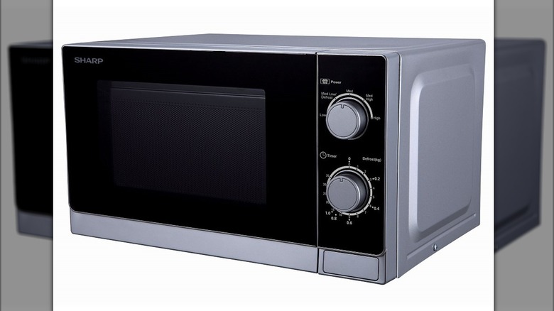 Sharp microwave oven on a white background.