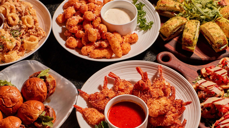 Pinstripes appetizers on a table