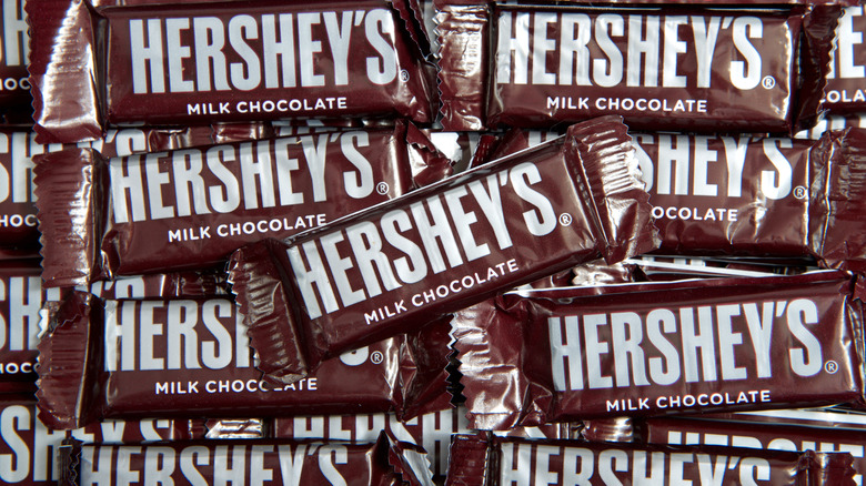 A pile of Hershey's bars