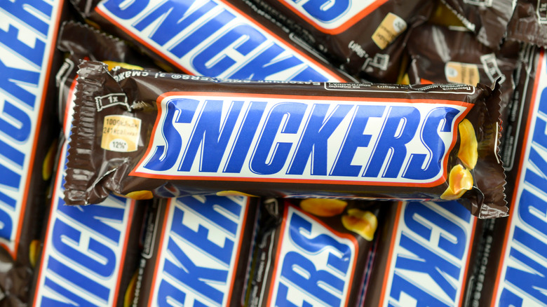 A pile of Snickers bars