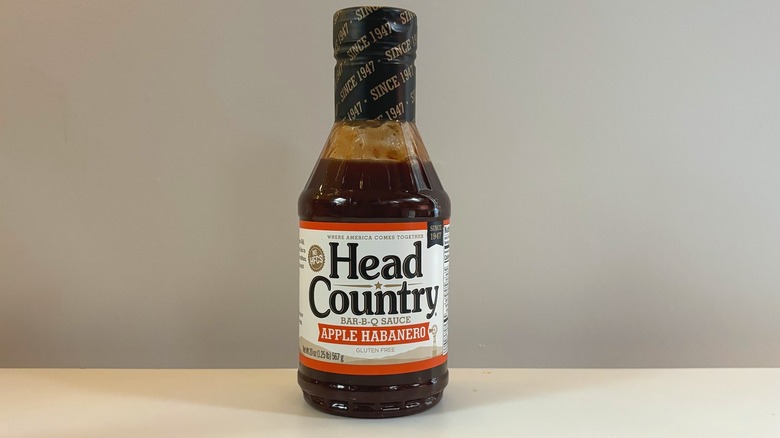 A bottle of Head Country barbecue sauce