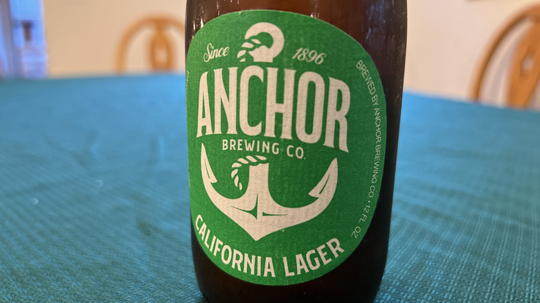 Bottle of Anchor Brewing Co. lager.