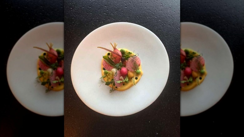 Veggie tasting menu dish at Restaurant Latour