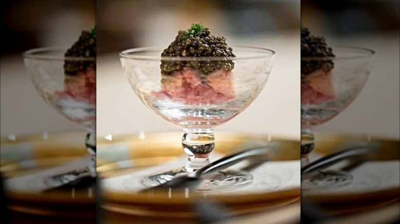 Caviar and tartare course at Masa NYC
