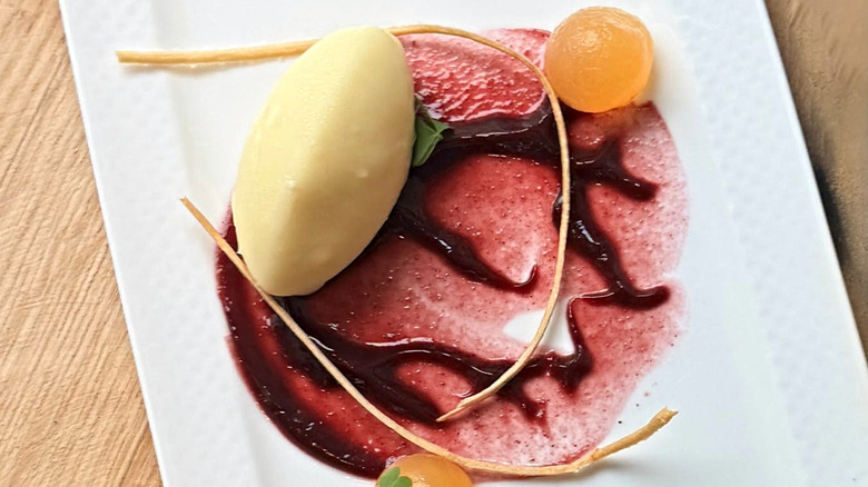 Melon and blueberry dessert at Harvester Kitchen