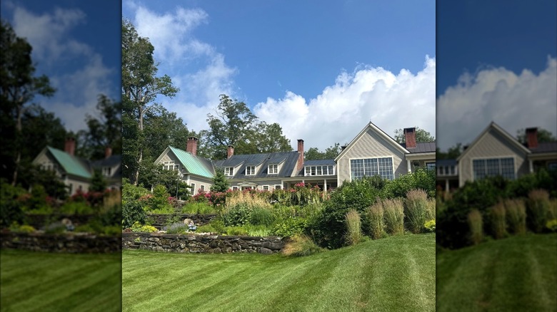 Exterior view of The Twin Farms in the summer season