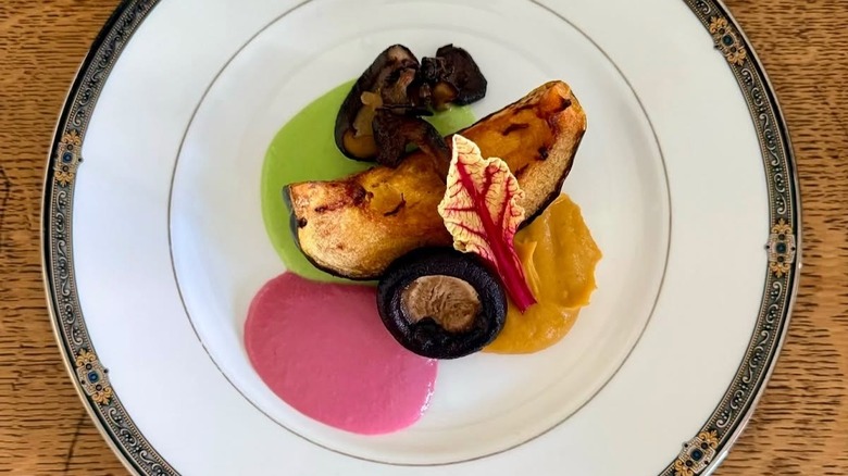 Mushroom and chicken course at The Restaurant at Hillbrook Inn and Spa