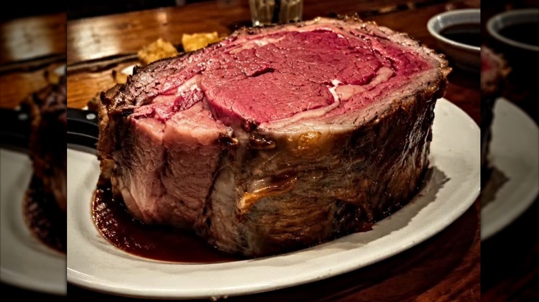 Flintstone cut of prime rib at New England Steak and Seafood