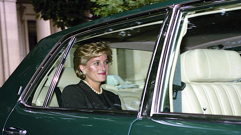 Princess Diana in car