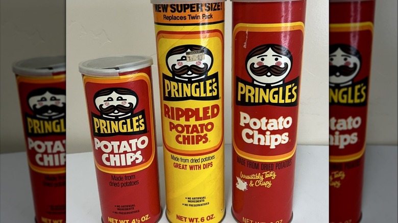 Image of three vintage Pringle's cans.