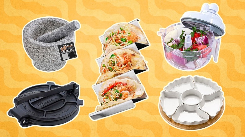 Various supplies for making tacos