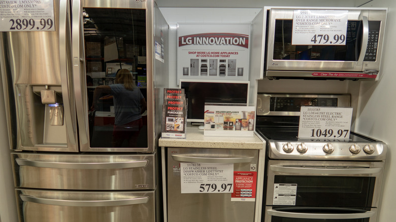 Costco LG refrigerator, dishwasher, microwave, and stove