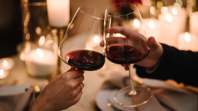 couple drinking red wine