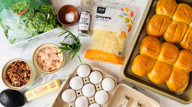 Ingredients for lobster breakfast sliders